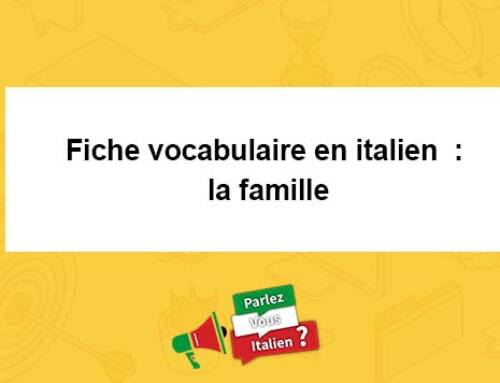 Fiche vocabulaire en italien  : la famille